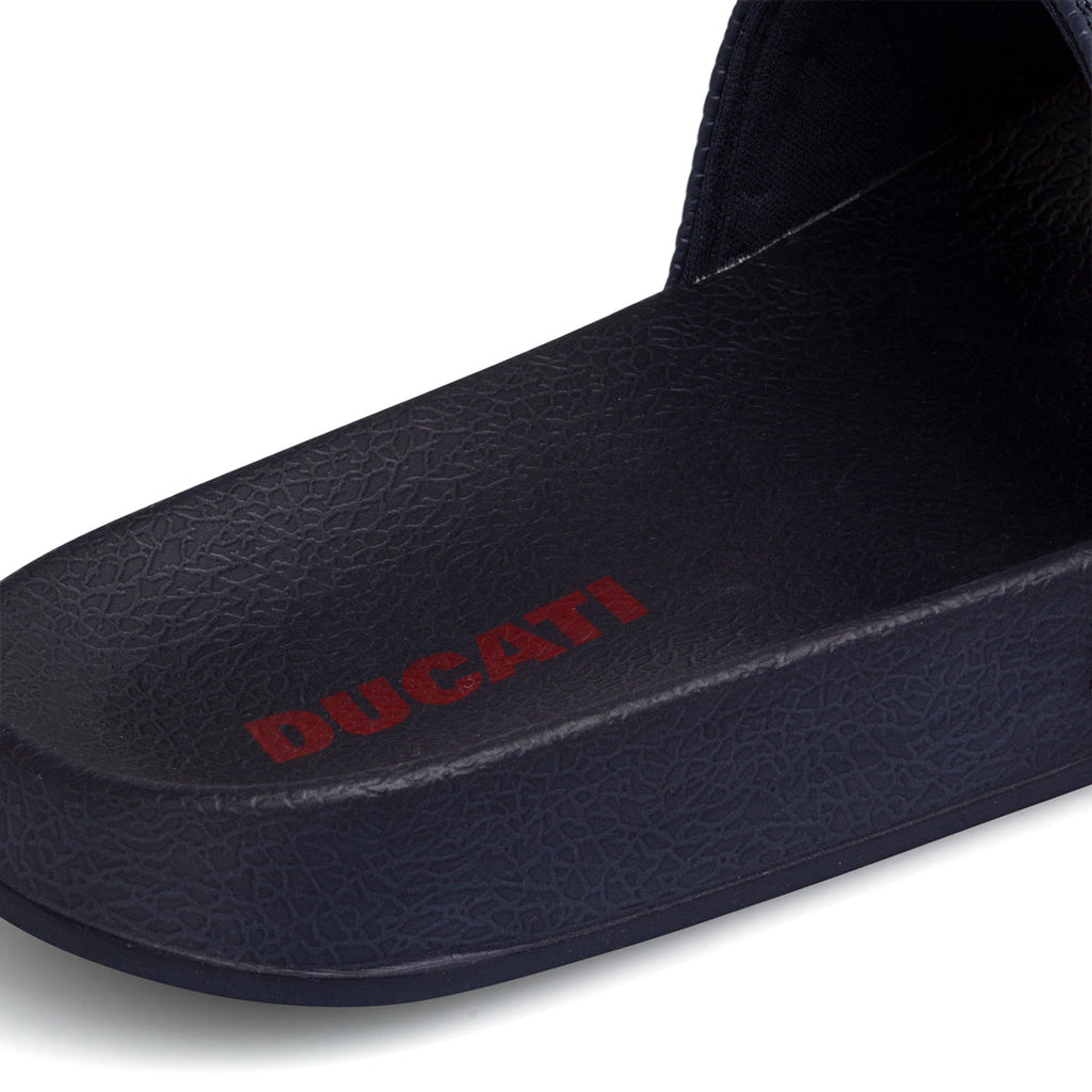 Ciabatte blu navy da uomo con logo Ducati