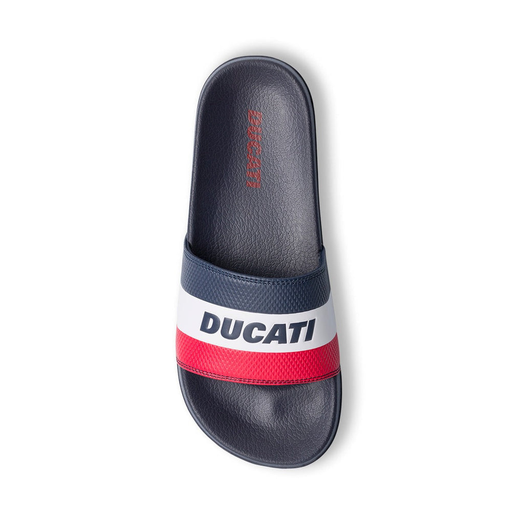 Ciabatte blu navy da uomo con logo Ducati