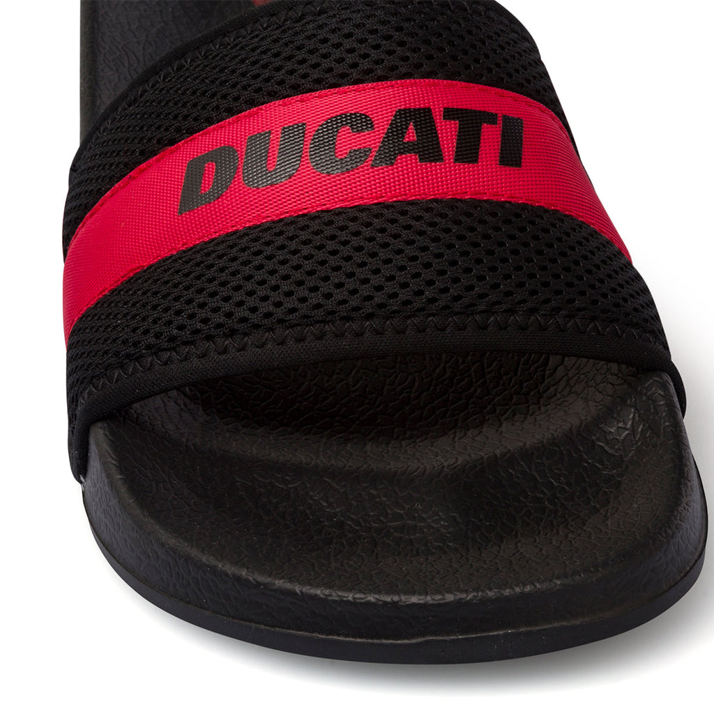 Ciabatte nere da uomo con logo Ducati