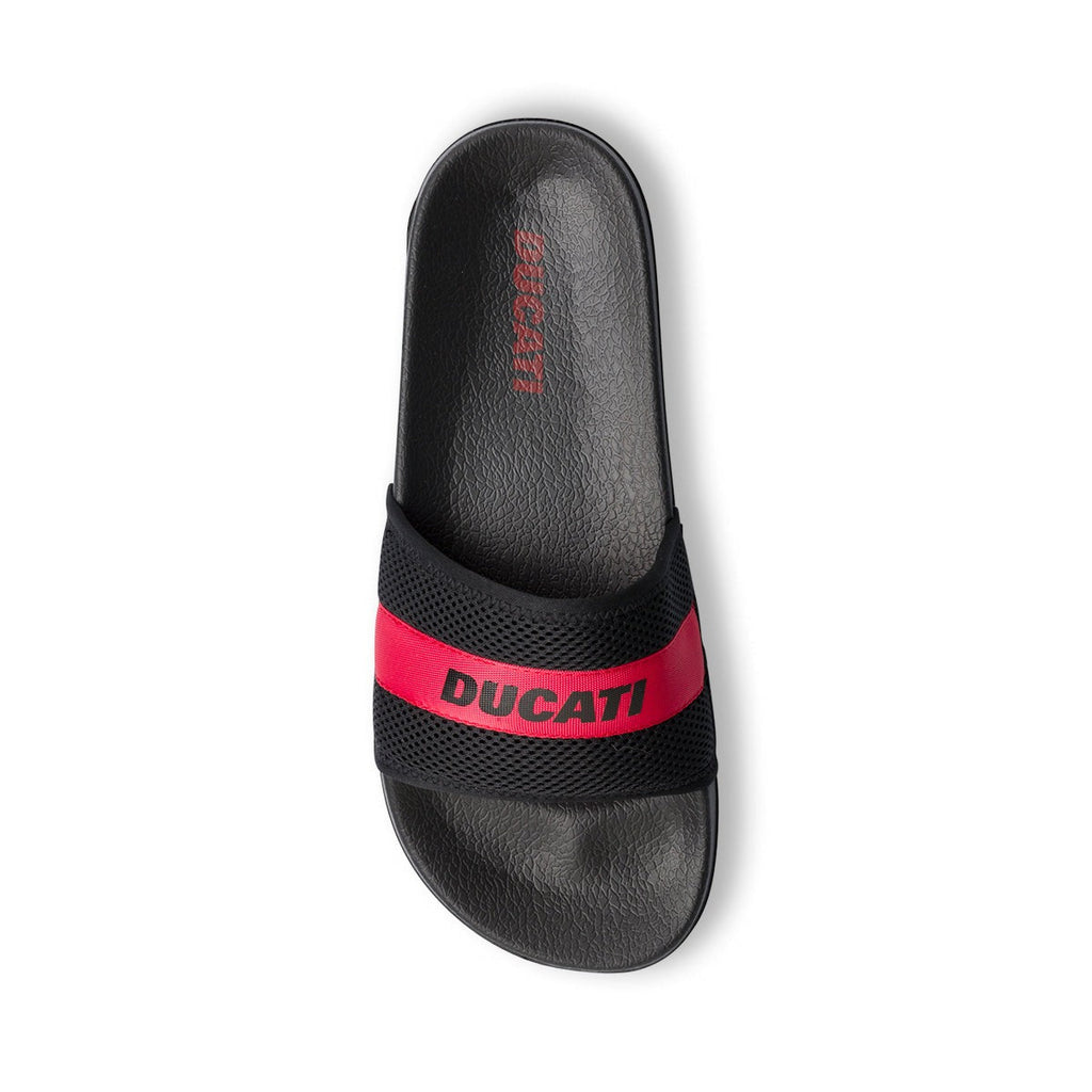 Ciabatte nere da uomo con logo Ducati