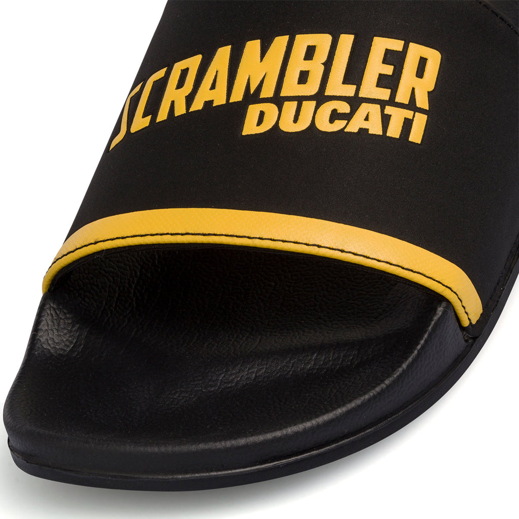 Ciabatte nere da uomo con logo Scrambler Ducati