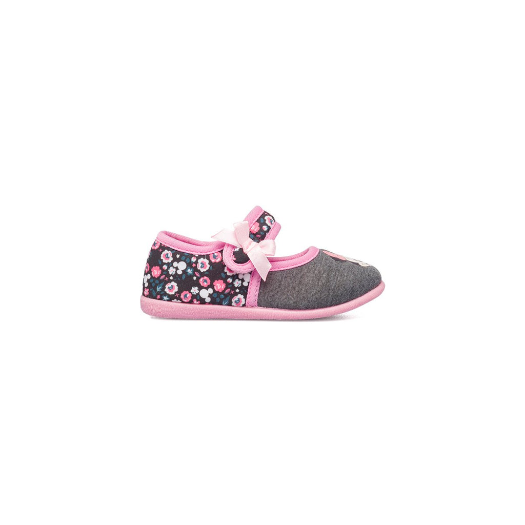 Pantofole da bambina grigie e rosa con stampa Minnie