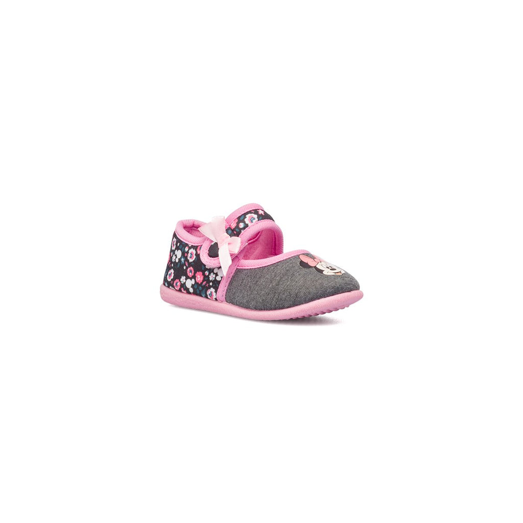 Pantofole da bambina grigie e rosa con stampa Minnie