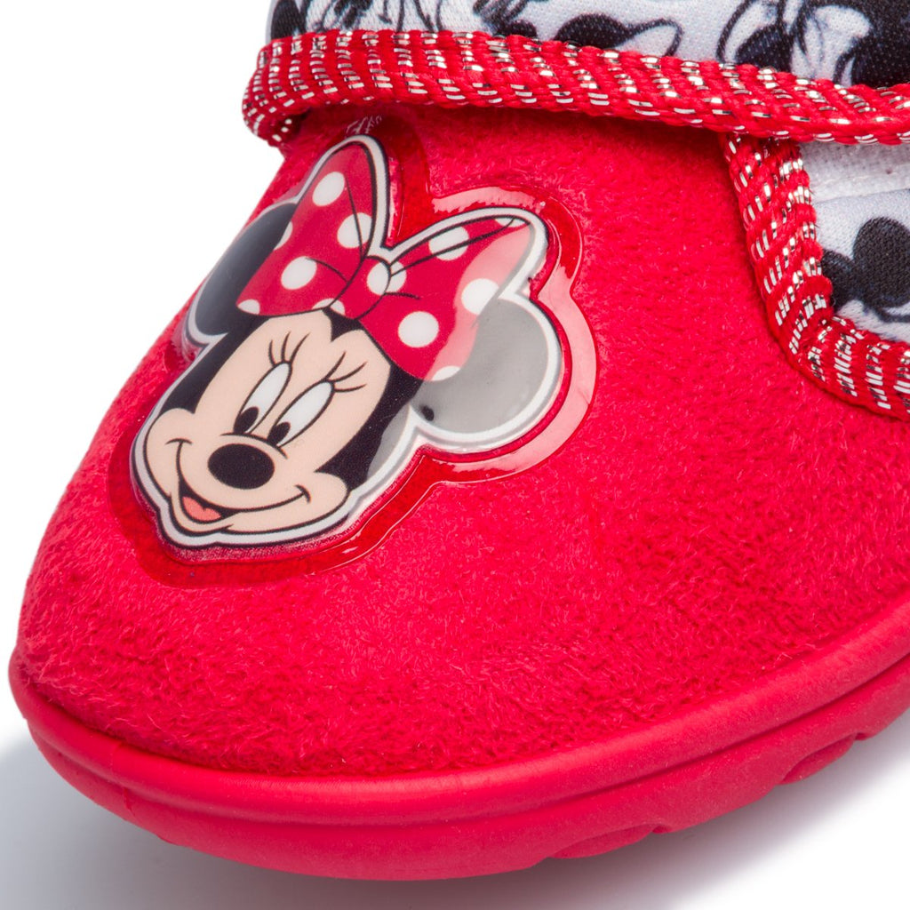 Pantofole da bambina rosse con stampa Minnie