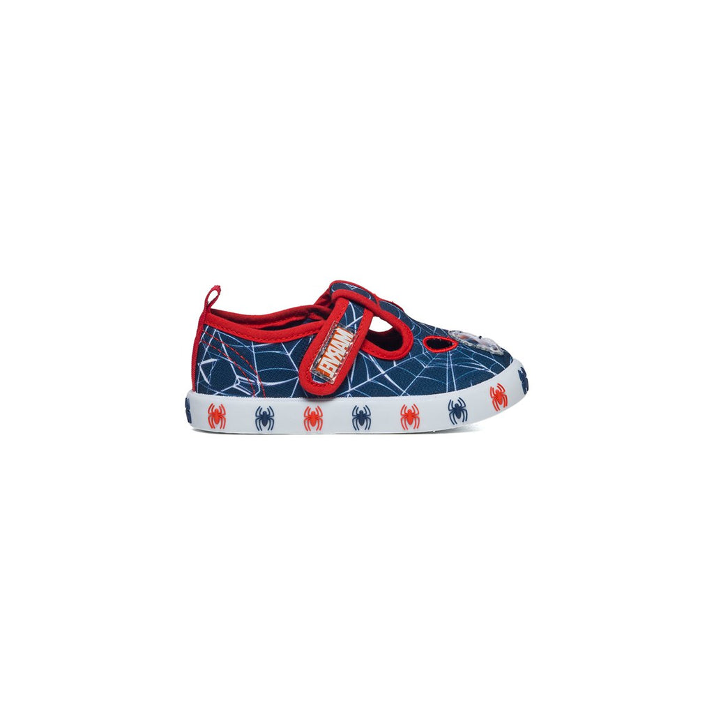 Pantofole blu e rosse con stampa Spiderman