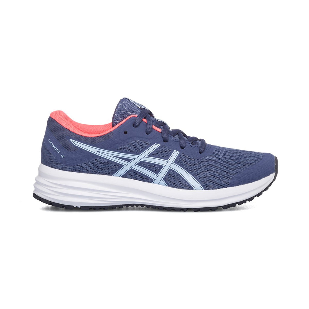 Scarpe da running blu con suola in Amplifoam Asics Patriot 12