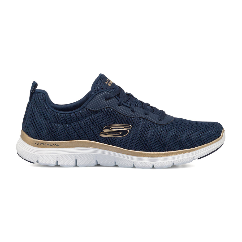 Scarpe da ginnastica blu da donna con logo Skechers Flex Appeal 4.0