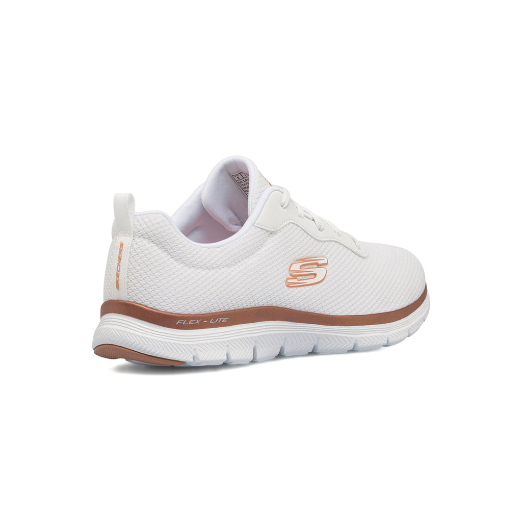 Scarpe da ginnastica bianche da donna con logo Skechers Flex Appeal 4.0