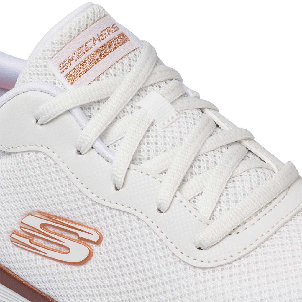 Scarpe da ginnastica bianche da donna con logo Skechers Flex Appeal 4.0