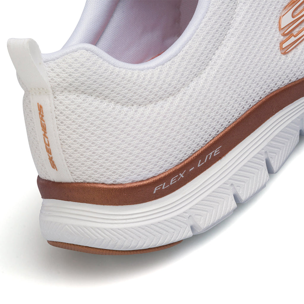 Scarpe da ginnastica bianche da donna con logo Skechers Flex Appeal 4.0