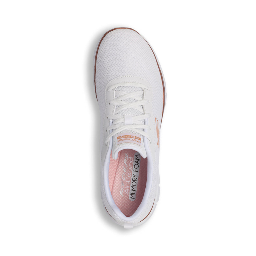 Scarpe da ginnastica bianche da donna con logo Skechers Flex Appeal 4.0