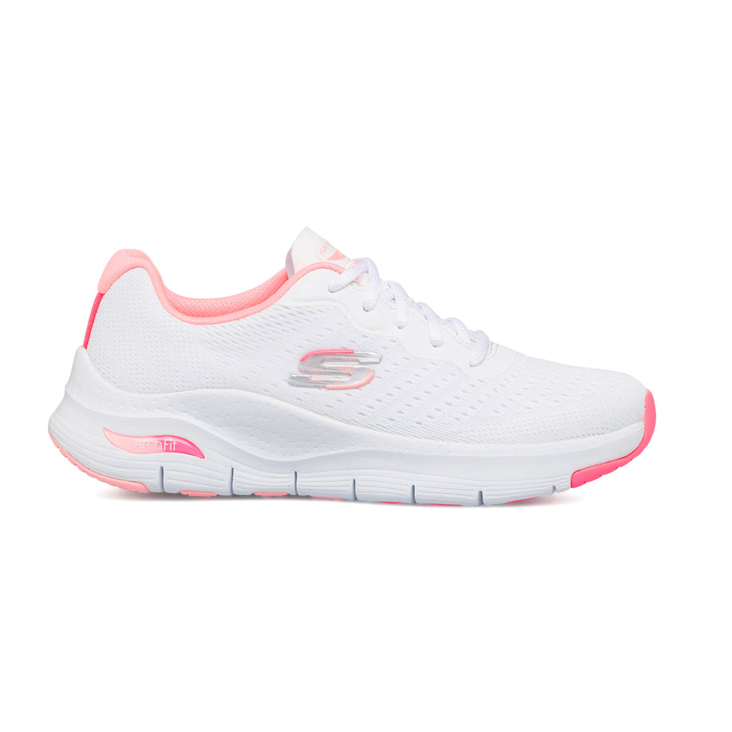 Scarpe da ginnastica bianche da donna con soletta Arch-Fit Skechers Infinity Cool