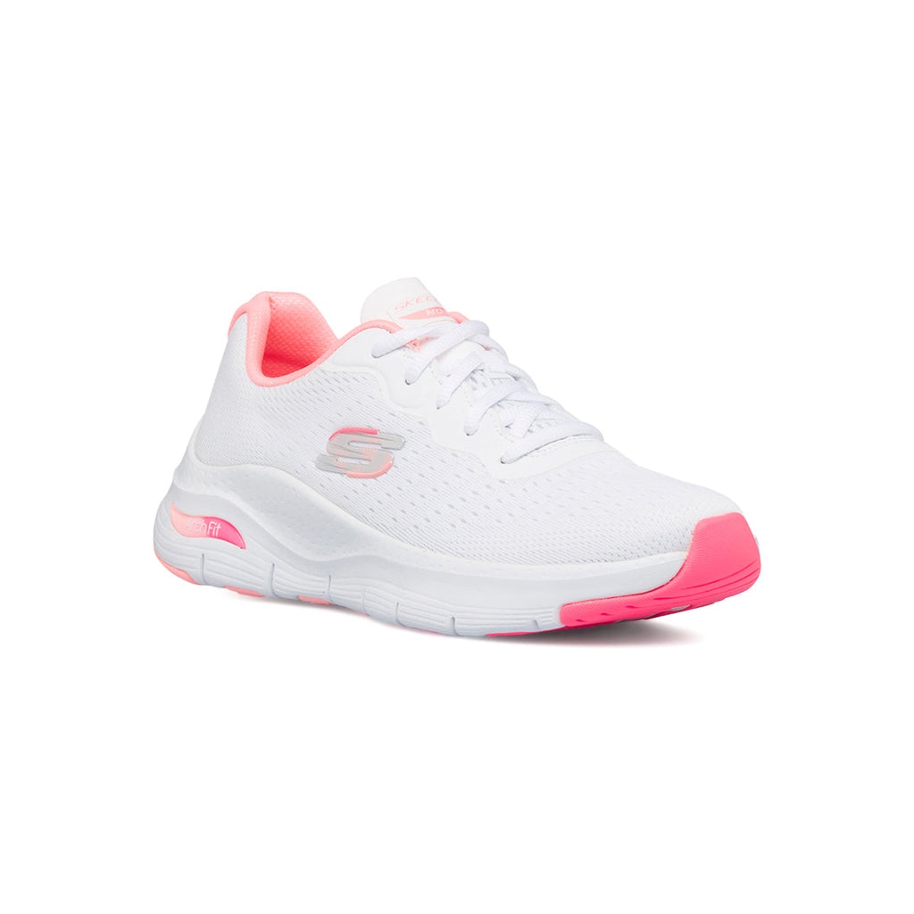 Scarpe da ginnastica bianche da donna con soletta Arch-Fit Skechers Infinity Cool