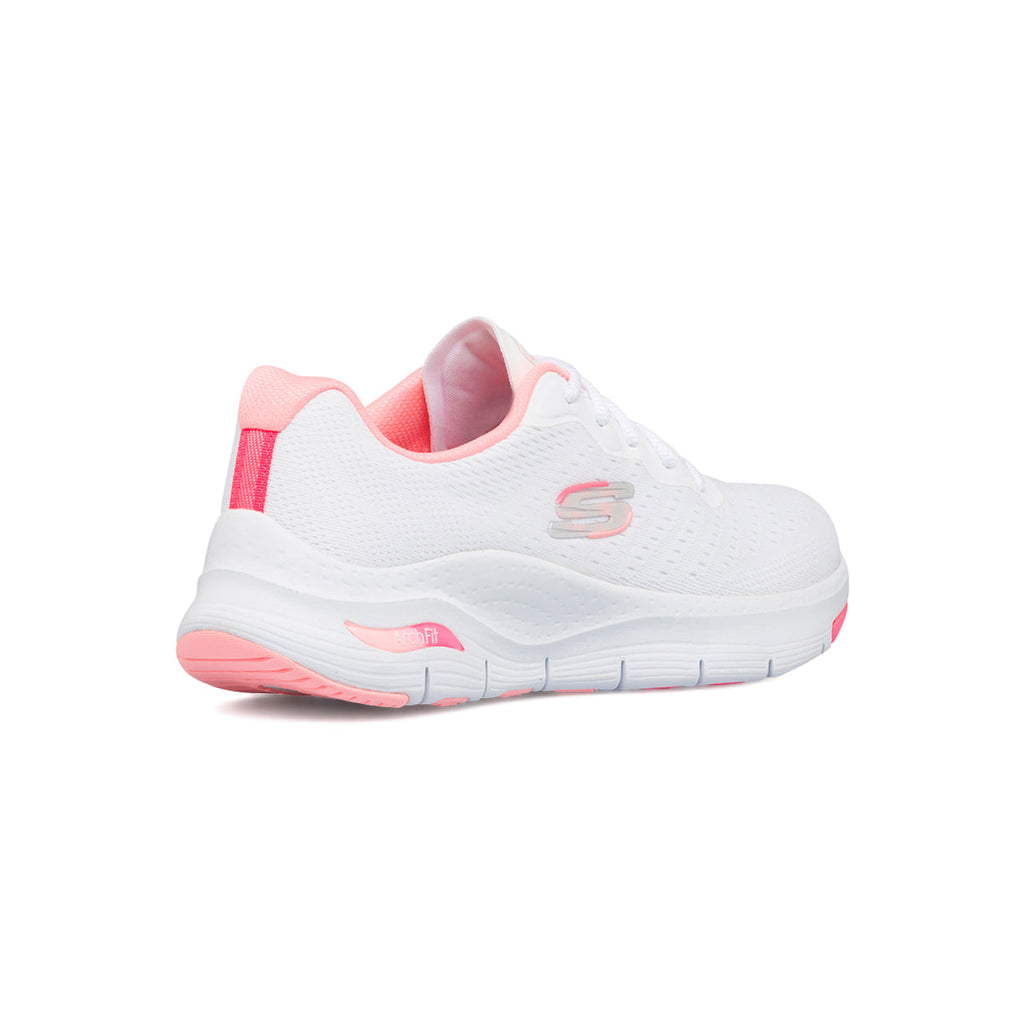 Scarpe da ginnastica bianche da donna con soletta Arch-Fit Skechers Infinity Cool