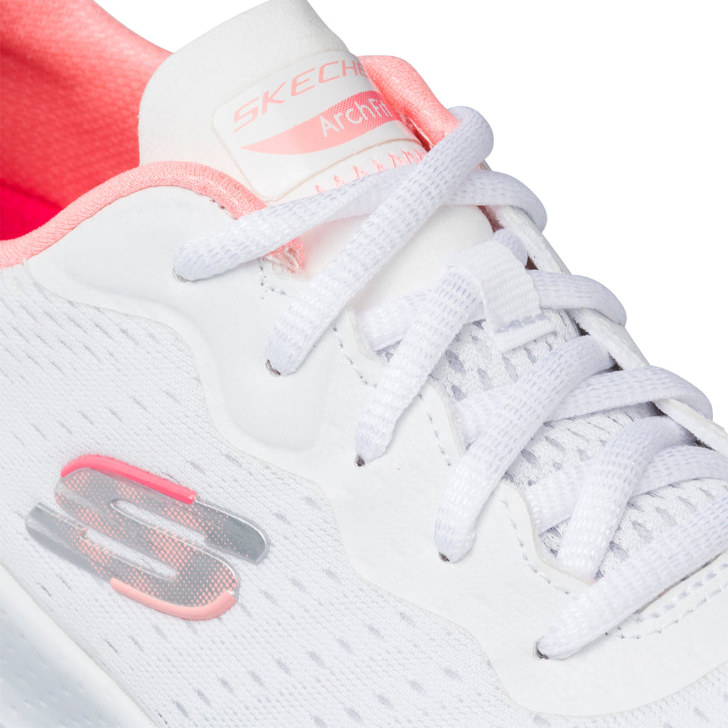 Scarpe da ginnastica bianche da donna con soletta Arch-Fit Skechers Infinity Cool