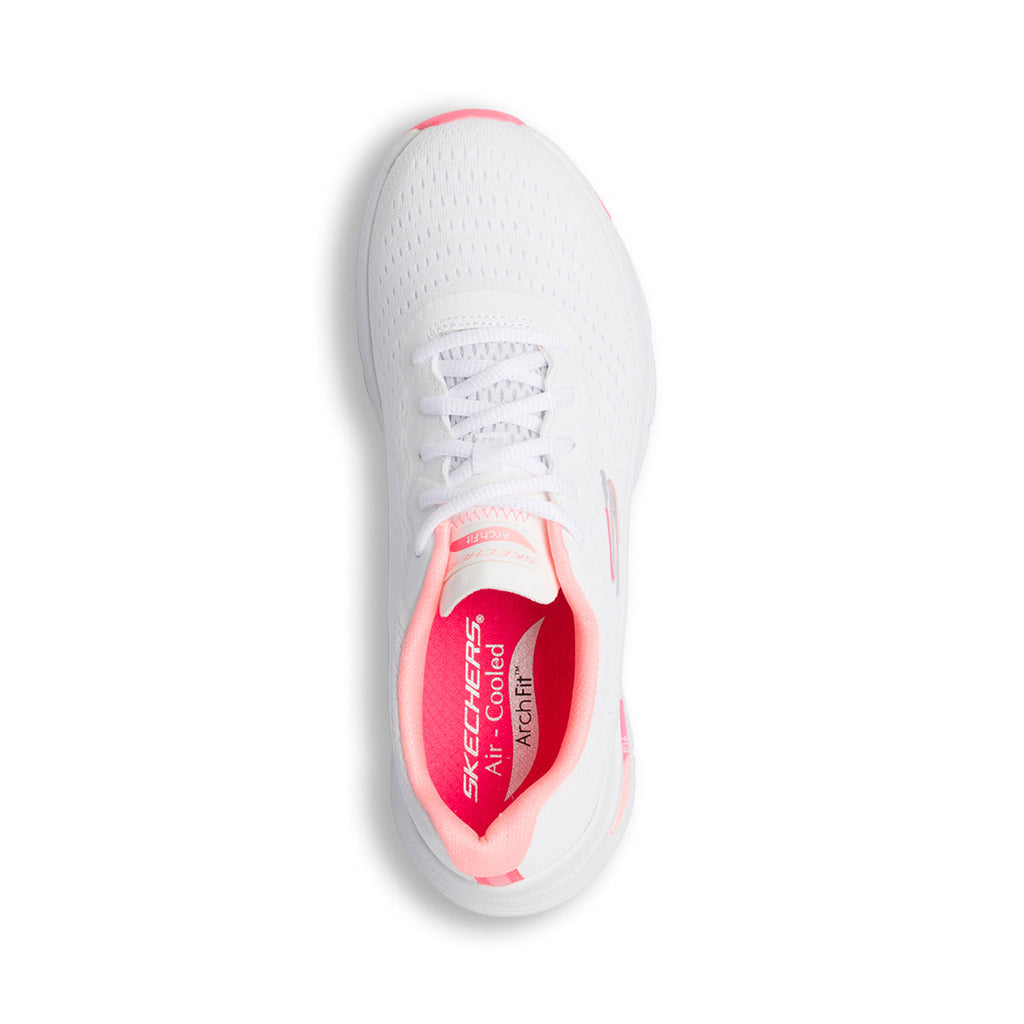 Scarpe da ginnastica bianche da donna con soletta Arch-Fit Skechers Infinity Cool