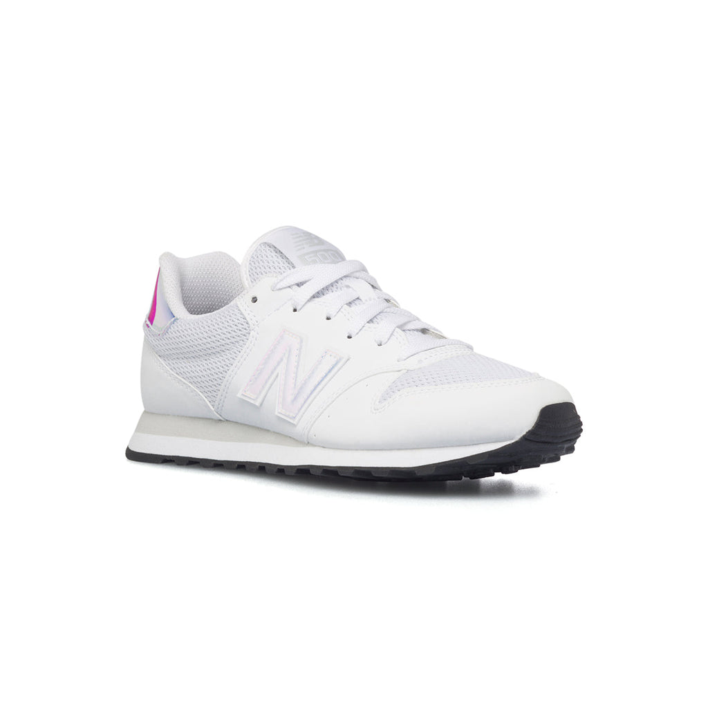 Scarpe sportive bianche da donna con logo laminato New Balance 500