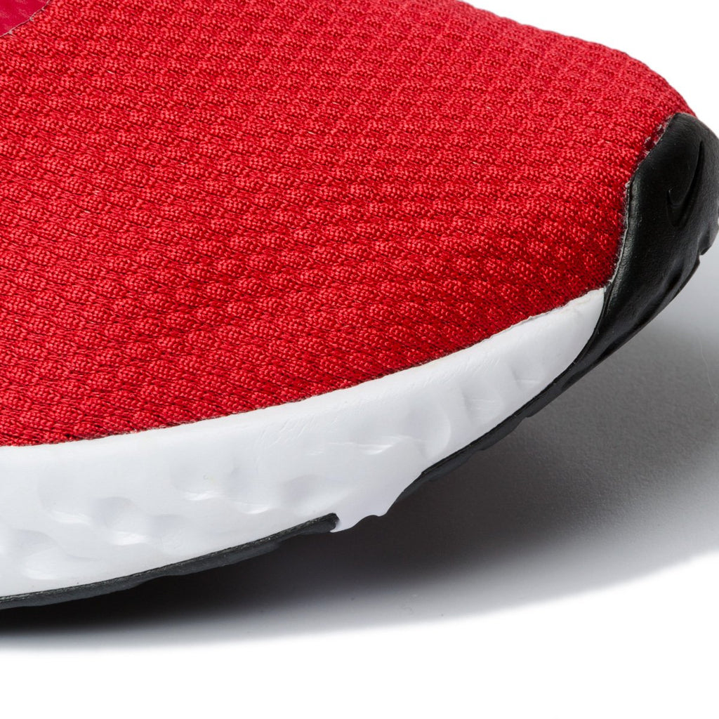 Scarpe da running rosse, nere e bianche in tessuto e similpelle con logo Nike Revolution 5
