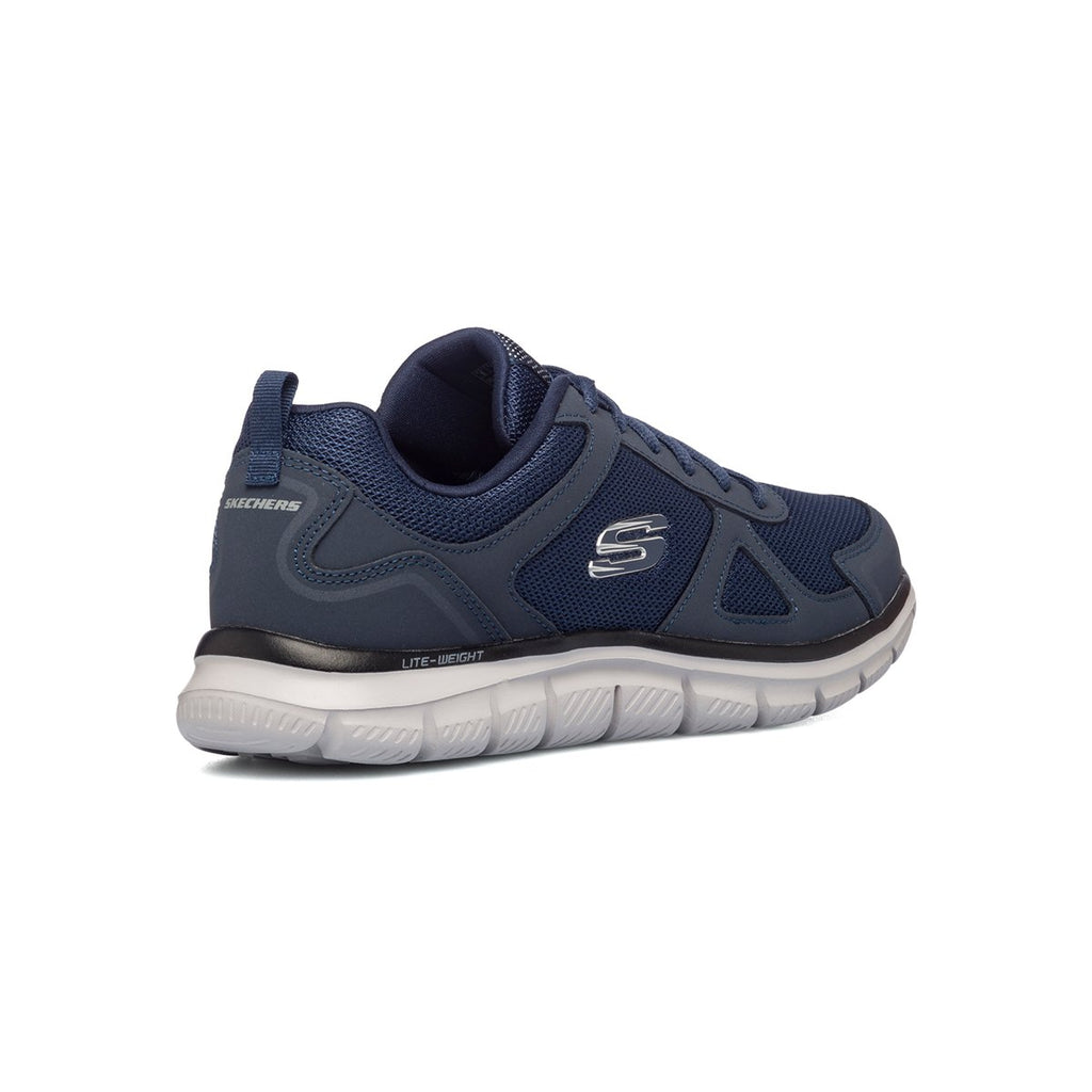 Scarpe da running blu e nere con logo laterale Skechers Track