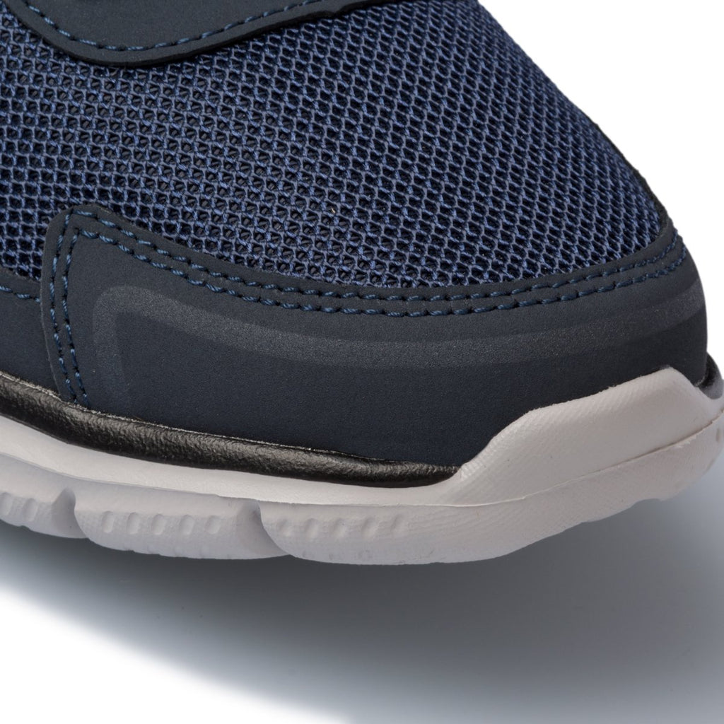 Scarpe da running blu e nere con logo laterale Skechers Track