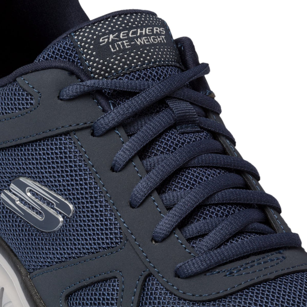 Scarpe da running blu e nere con logo laterale Skechers Track