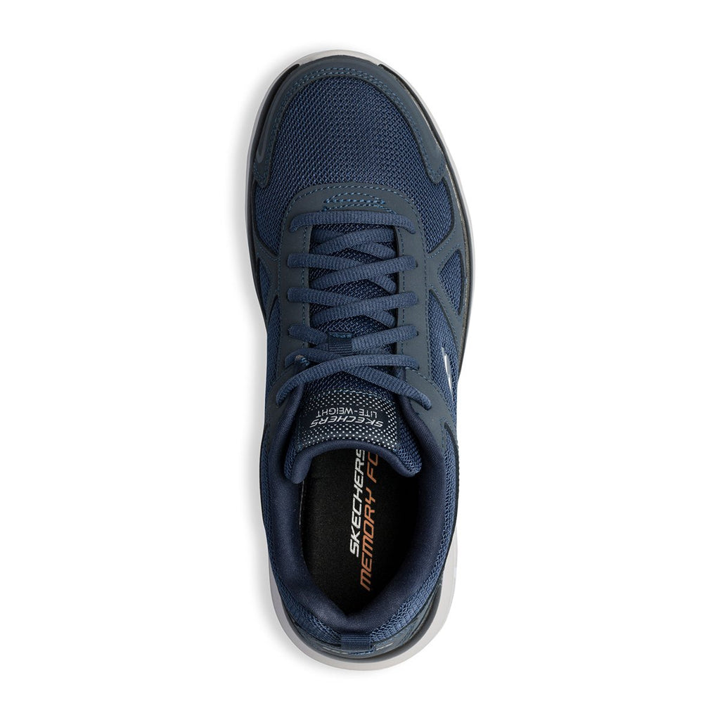 Scarpe da running blu e nere con logo laterale Skechers Track