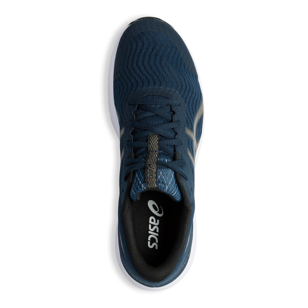 Scarpe da running blu con strisce laterali a contrasto Asics Patriot 12