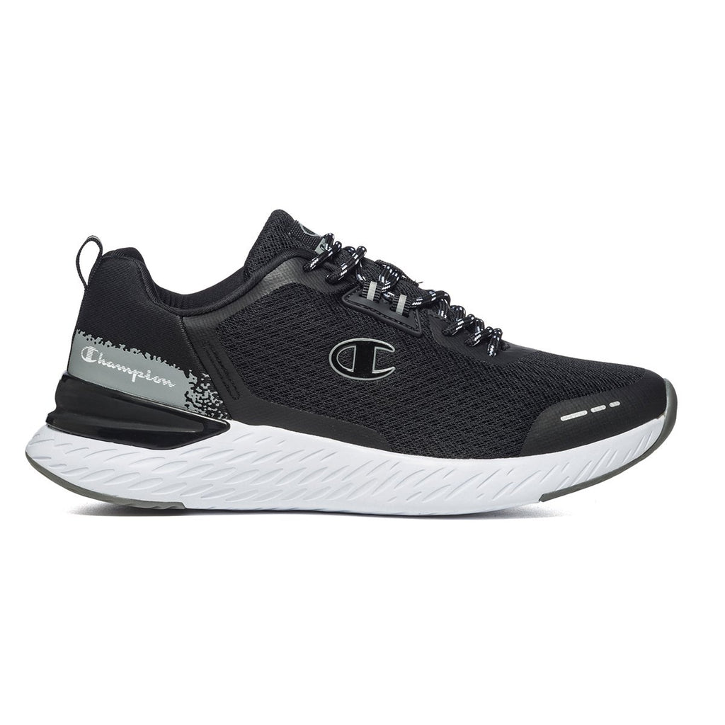 Scarpe da running nere e grigie con logo laterale Champion Bold XS