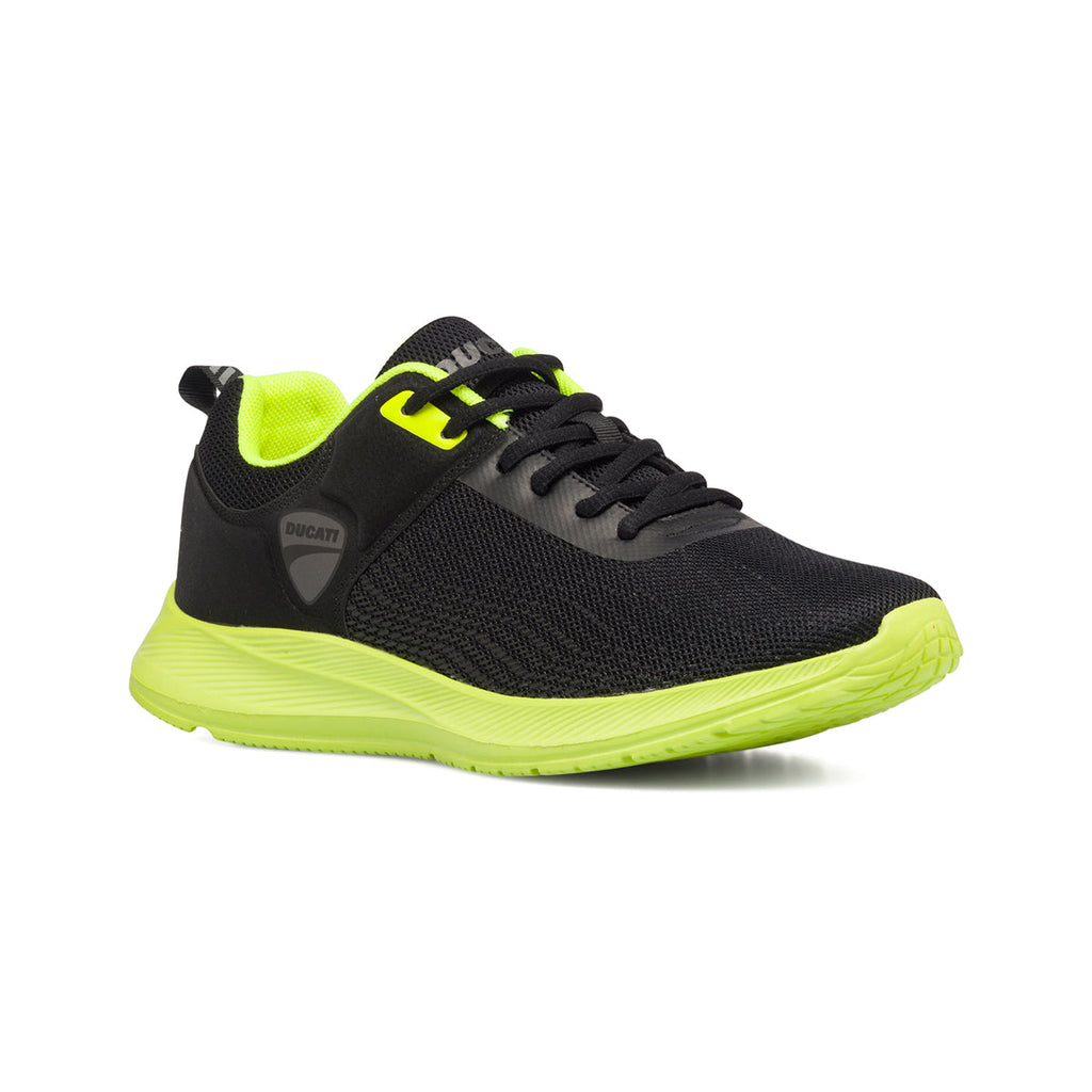 Scarpe sportive da uomo nere e giallo fluo Ducati Backfire 3