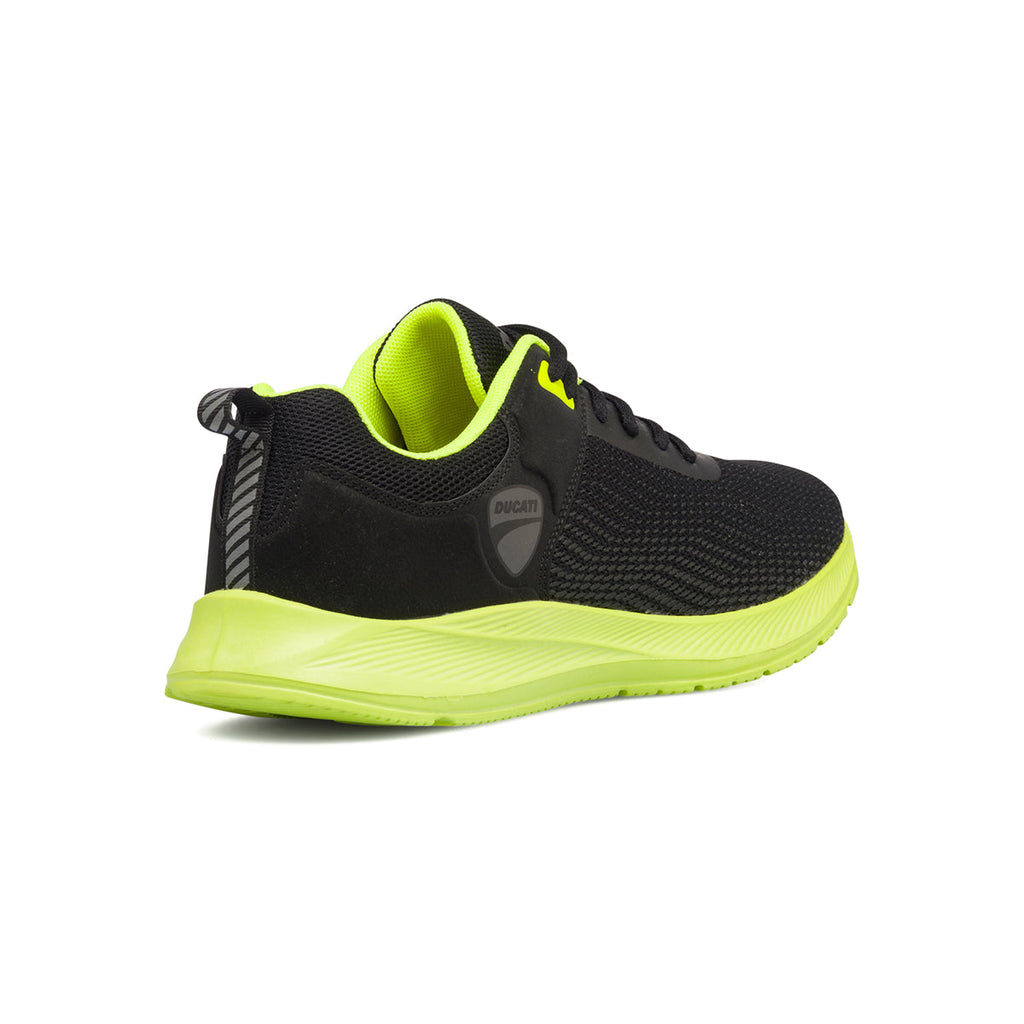 Scarpe sportive da uomo nere e giallo fluo Ducati Backfire 3