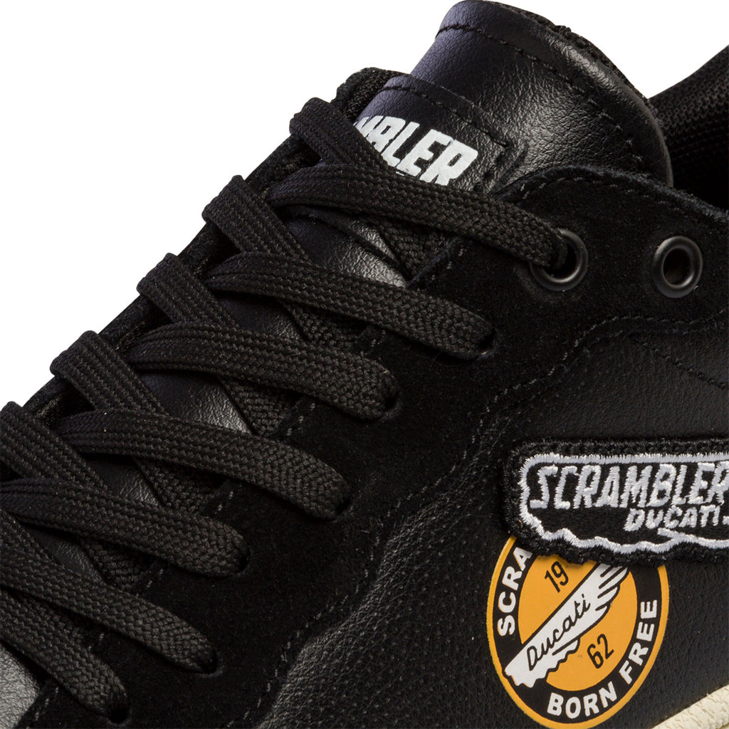 Sneakers da uomo nere con logo laterale Scrambler Ducati Wing Low