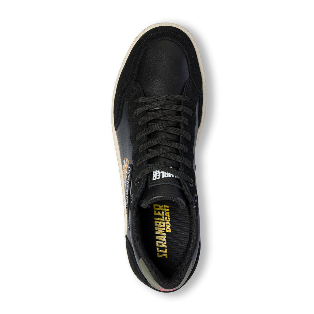 Sneakers da uomo nere con logo laterale Scrambler Ducati Wing Low