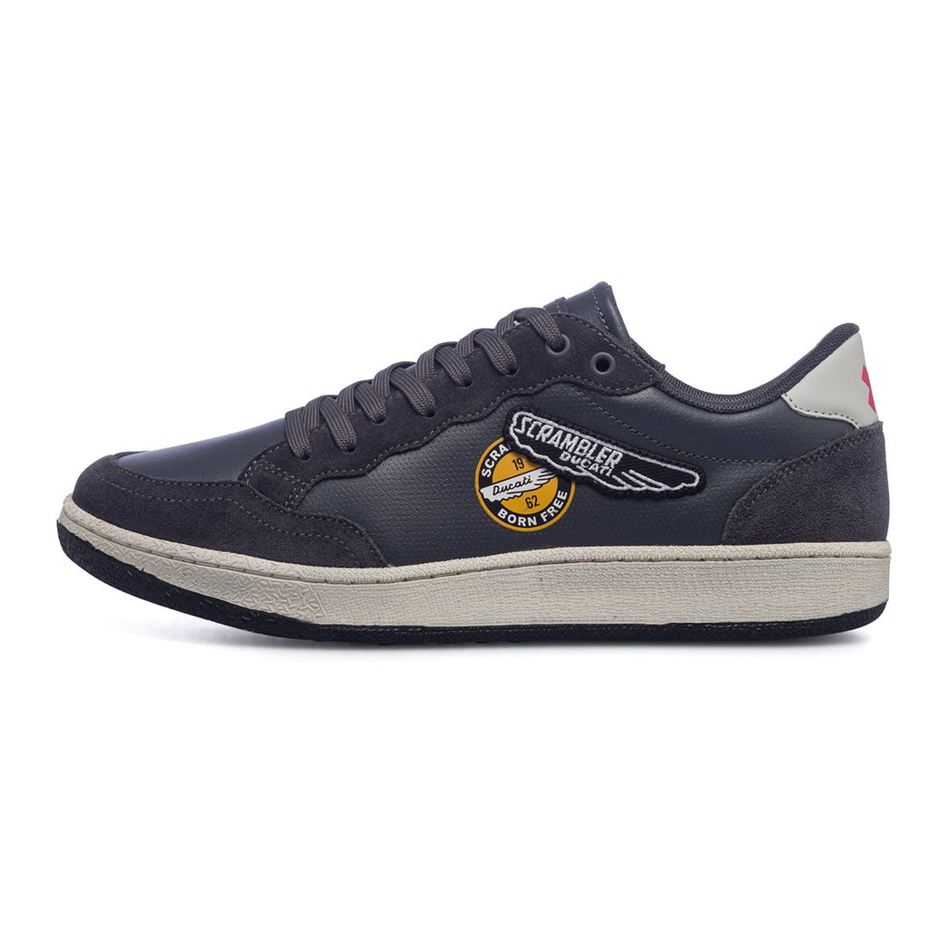 Sneakers da uomo grigie con logo laterale Scrambler Ducati Wing Low