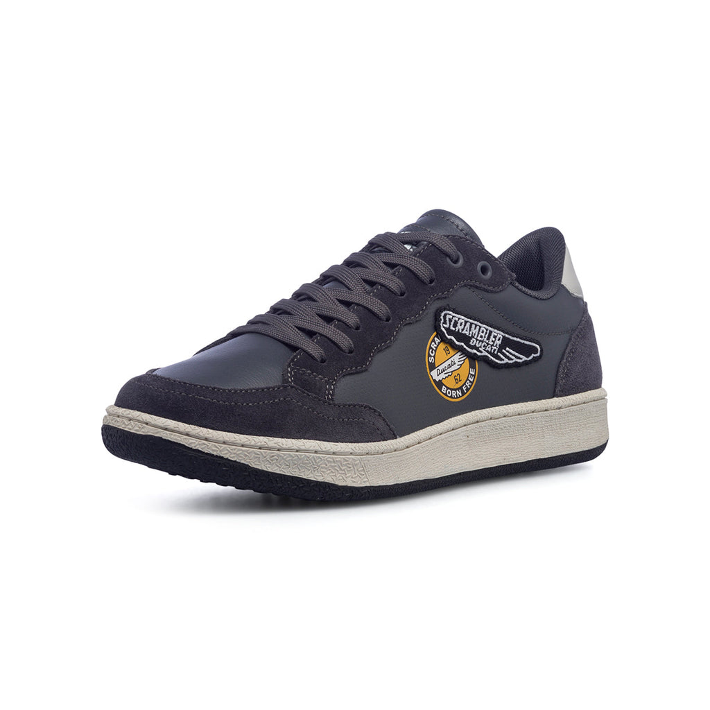 Sneakers da uomo grigie con logo laterale Scrambler Ducati Wing Low