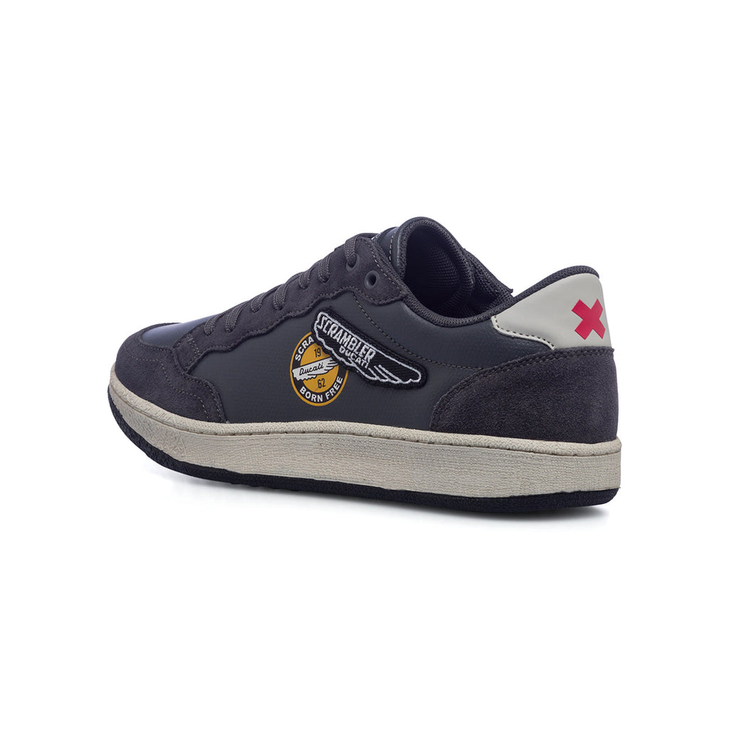 Sneakers da uomo grigie con logo laterale Scrambler Ducati Wing Low