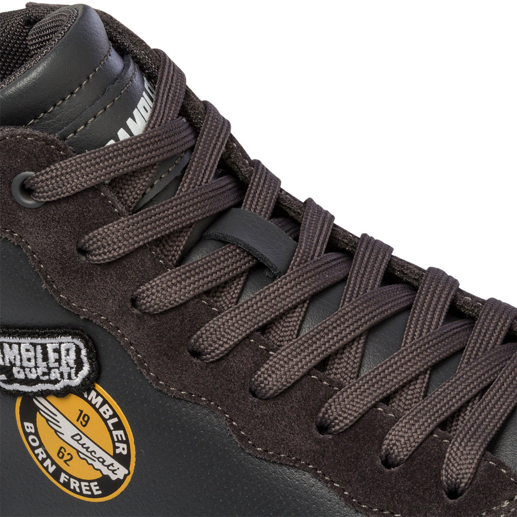 Sneakers alte da uomo grigie con logo laterale Scrambler Ducati Wing Mid