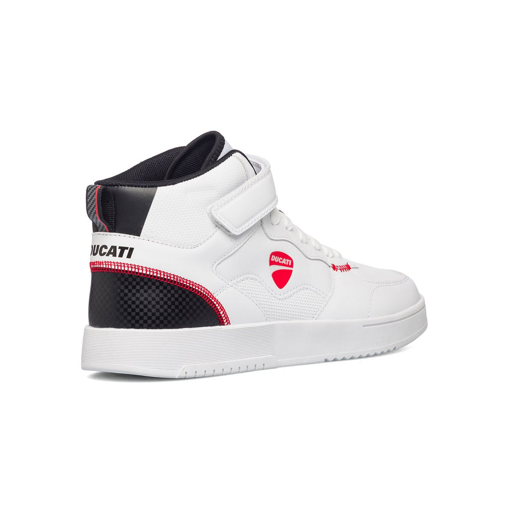 Sneakers alte bianche con logo laterale Ducati Spielberg