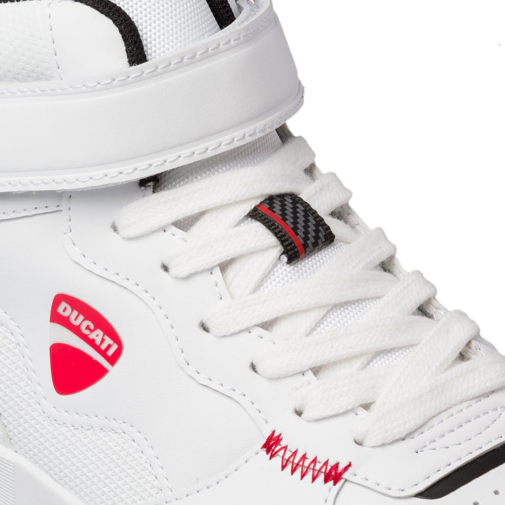 Sneakers alte bianche con logo laterale Ducati Spielberg