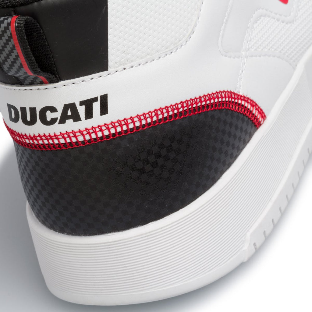 Sneakers alte bianche con logo laterale Ducati Spielberg