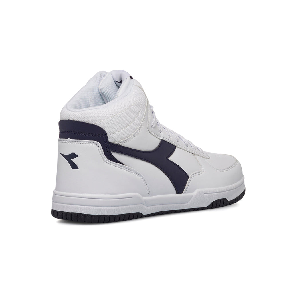 Sneakers alte bianche da uomo con logo a contrasto Diadora Raptor Mid