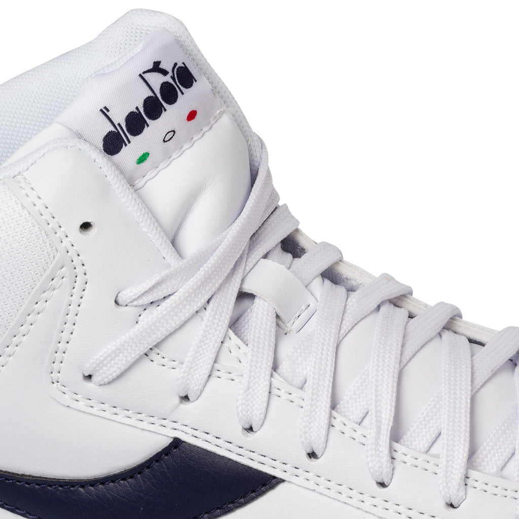 Sneakers alte bianche da uomo con logo a contrasto Diadora Raptor Mid