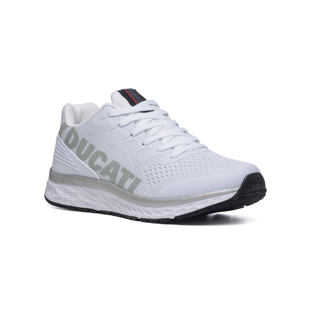 Sneakers bianche in tessuto mesh con logo laterale Ducati Alphonse