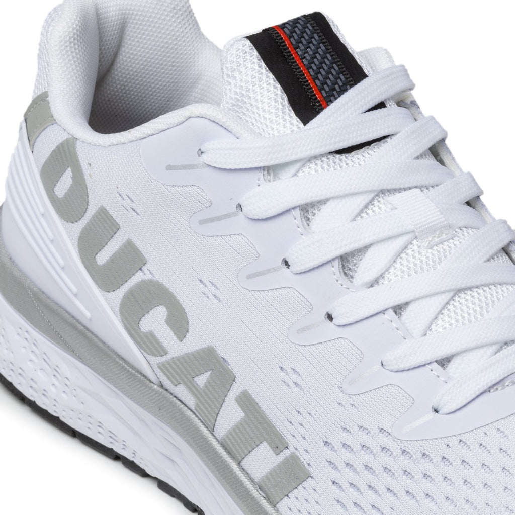 Sneakers bianche in tessuto mesh con logo laterale Ducati Alphonse