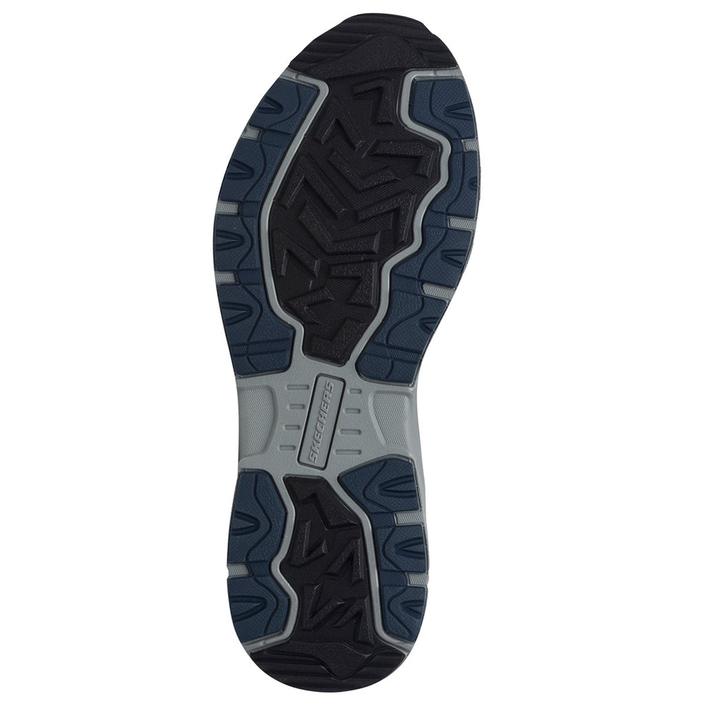 Scarpe da running blu in pelle e tessuto mesh con soletta Memory Foam Skechers Oak Canyon