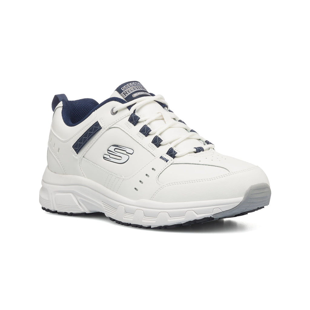 Scarpe da ginnastica bianche da uomo con soletta Memory Foam Skechers Oak Canyon