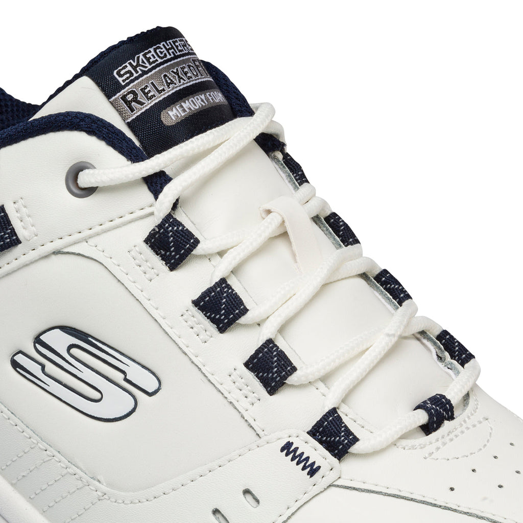 Scarpe da ginnastica bianche da uomo con soletta Memory Foam Skechers Oak Canyon