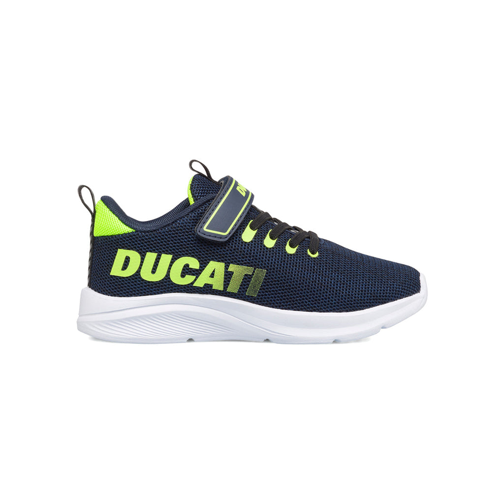 Scarpe sportive blu da bambino in mesh con dettagli fluo Ducati Frontera 2 PS