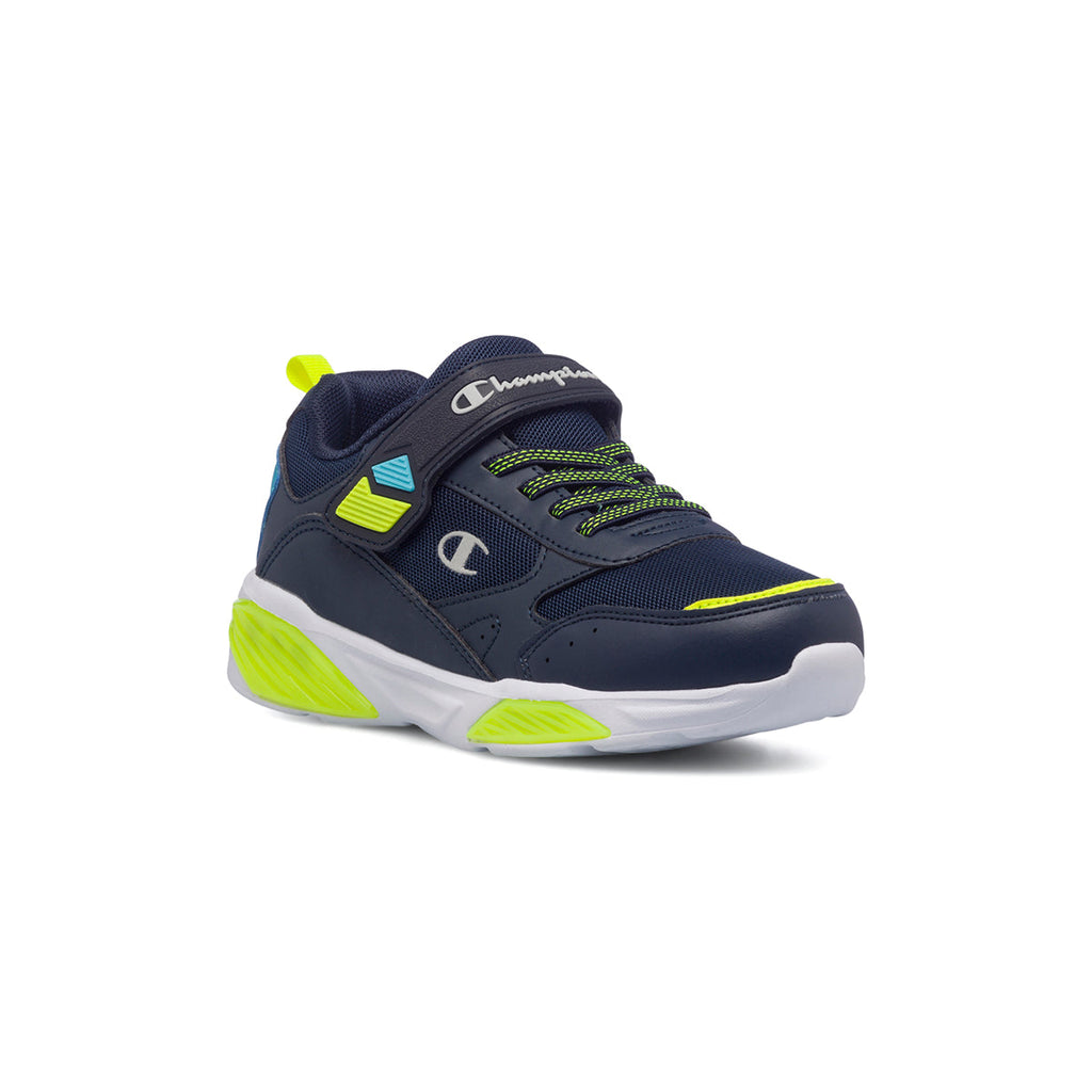 Scarpe da ginnastica blu da bambino con luci nella suola Champion Wave B PS