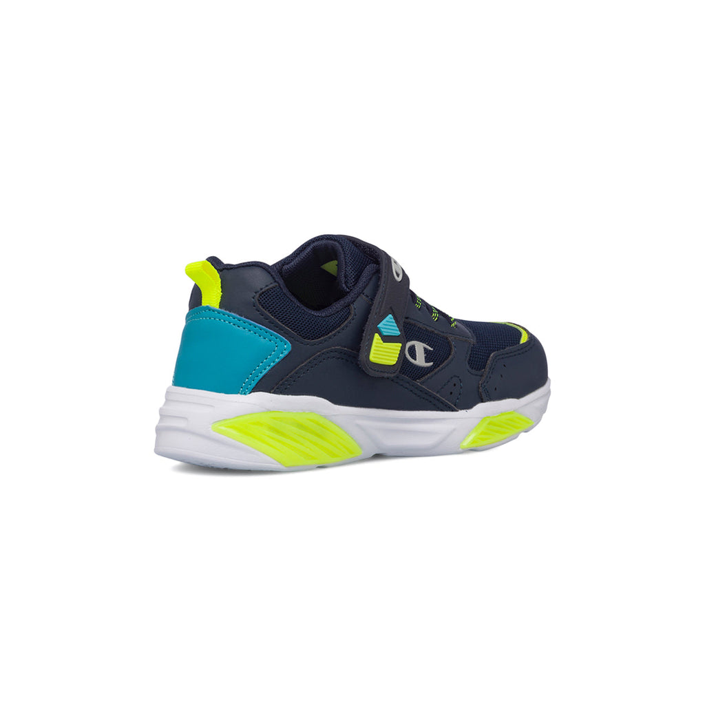 Scarpe da ginnastica blu da bambino con luci nella suola Champion Wave B PS
