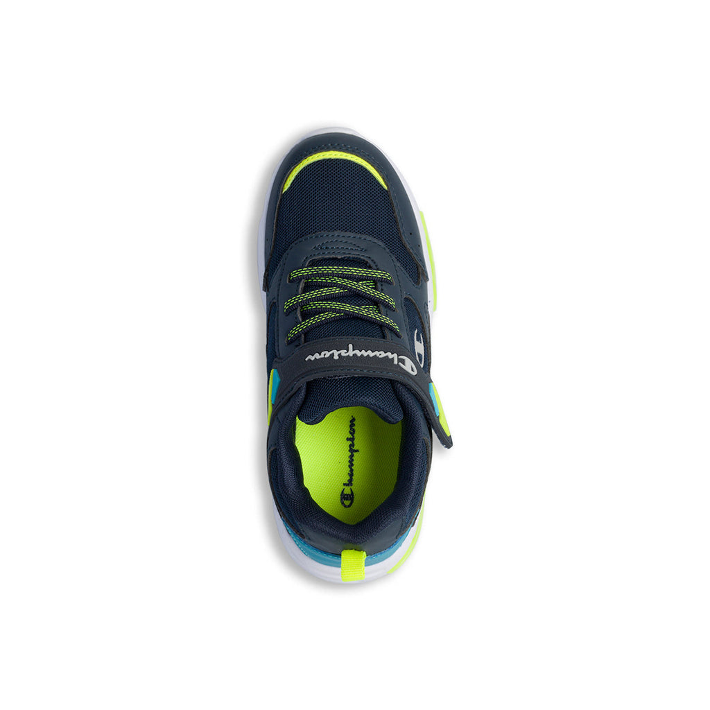 Scarpe da ginnastica blu da bambino con luci nella suola Champion Wave B PS